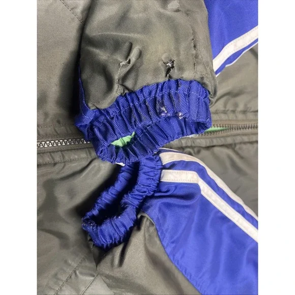 Adidas Youth Coat Hooded Vintage 3 stripe Size Small Y2K Blue Green Liner - Picture 4 of 6